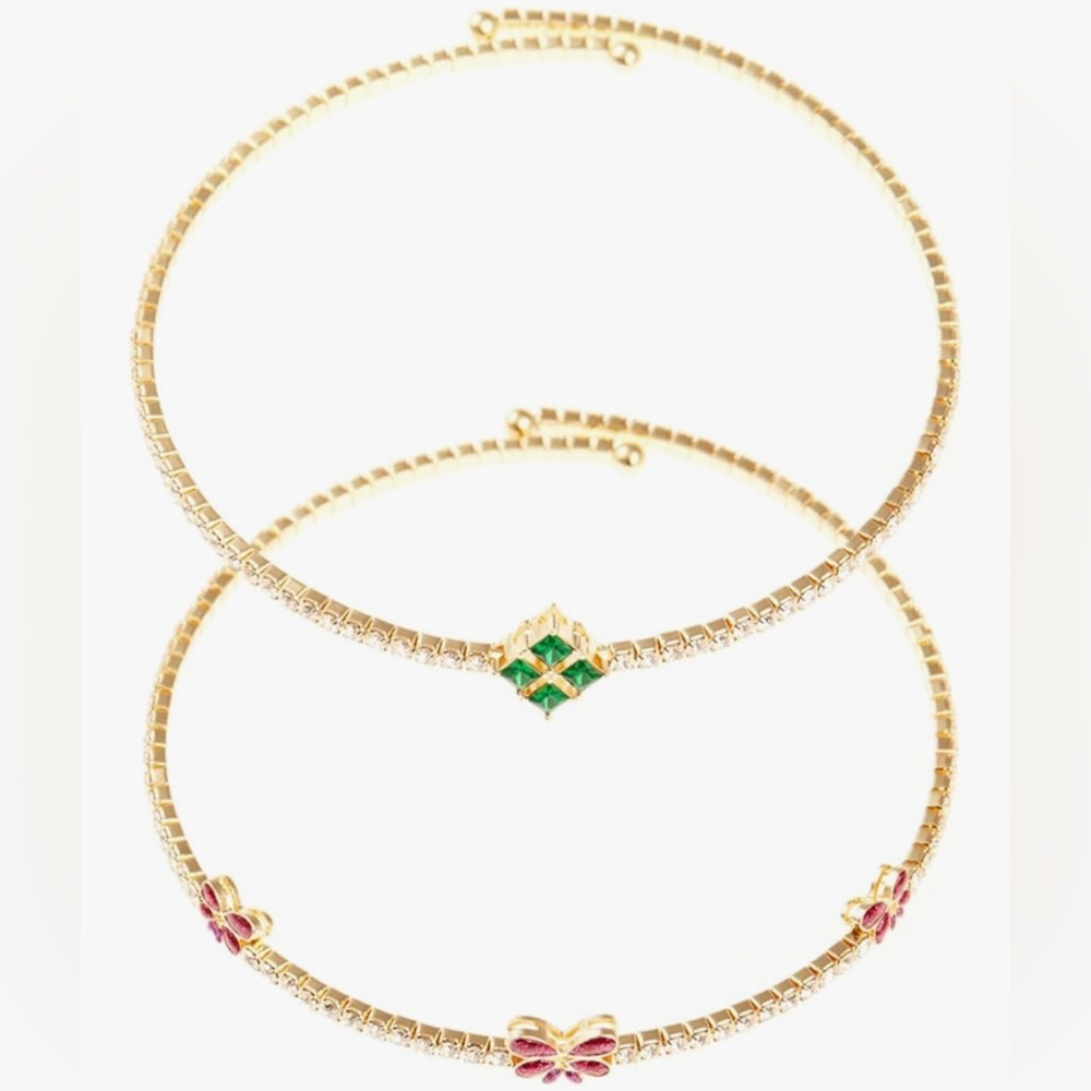 REVOLVE x 8 Other Reasons x Wicked Butterfly Crystal Choker Necklace Set NWT